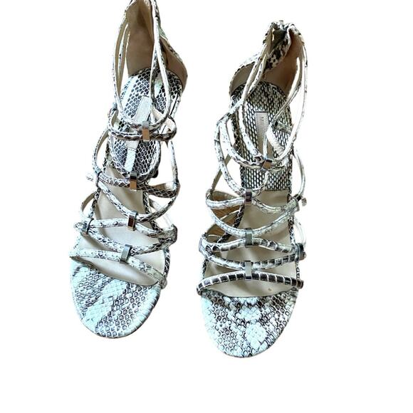 Michael Kors Charlene Snakeskin Women's Heels Brown Cream size 39 8.5 fits US - Picture 4 of 10